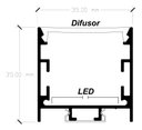 Ver imagem 5 de Luminária Led Pendente Perfil 35x35mm 1.50 Metros 36w - Branco - 2700k