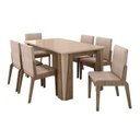 Ver imagem 2 de Conjunto de Mesa com 6 Cadeiras Opera Marrom/Carvalho/Fendi