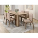 Ver imagem 1 de Conjunto de Mesa com 6 Cadeiras Opera Marrom/Carvalho/Fendi