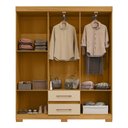 Ver imagem 4 de Guarda-Roupa Casal com 6 Portas e 2 Gavetas 150cm Multimóveis CR35677 Madeirado/Off White