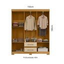 Ver imagem 3 de Guarda-Roupa Casal com 6 Portas e 2 Gavetas 150cm Multimóveis CR35677 Madeirado/Off White