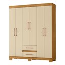 Ver imagem 2 de Guarda-Roupa Casal com 6 Portas e 2 Gavetas 150cm Multimóveis CR35677 Madeirado/Off White