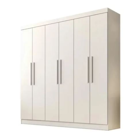 Guarda Roupa Casal 6 Portas 4 Gavetas 207cm Belém Branco - Valverde