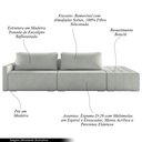 Ver imagem 3 de Sofá Ilha Modulado Milos 252cm Puff Lateral Bouclê Cinza G33 - Gran Belo