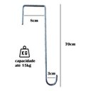 Ver imagem 2 de 3 Ganchos P/ Pendurar Planta Caibro 70cm Grande 8cm Abertura