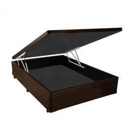 Cama Box Baú Casal Green Marrom + Colchão Espuma D28 138x188x8 - 2