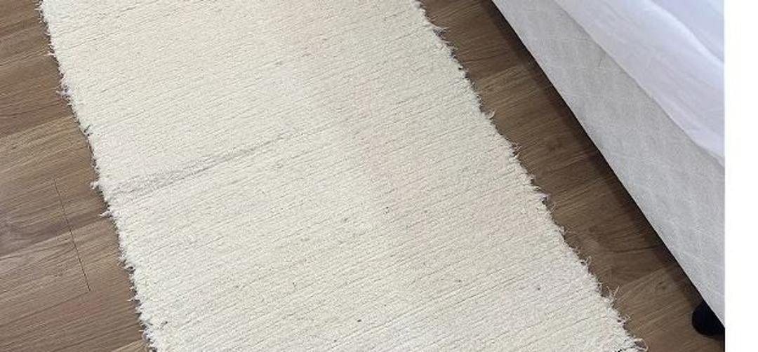 Passadeira Tapete Felpudo Boho Cru Artesanal 1,20x0,40 - 8