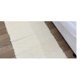 Passadeira Tapete Felpudo Boho Cru Artesanal 1,20x0,40 - 8