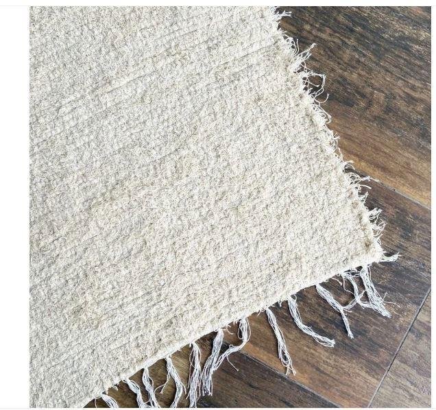 Passadeira Tapete Felpudo Boho Cru Artesanal 1,20x0,40 - 6