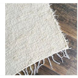 Passadeira Tapete Felpudo Boho Cru Artesanal 1,20x0,40 - 6