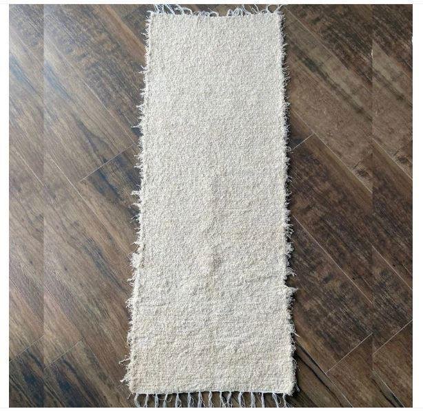 Passadeira Tapete Felpudo Boho Cru Artesanal 1,20x0,40 - 7