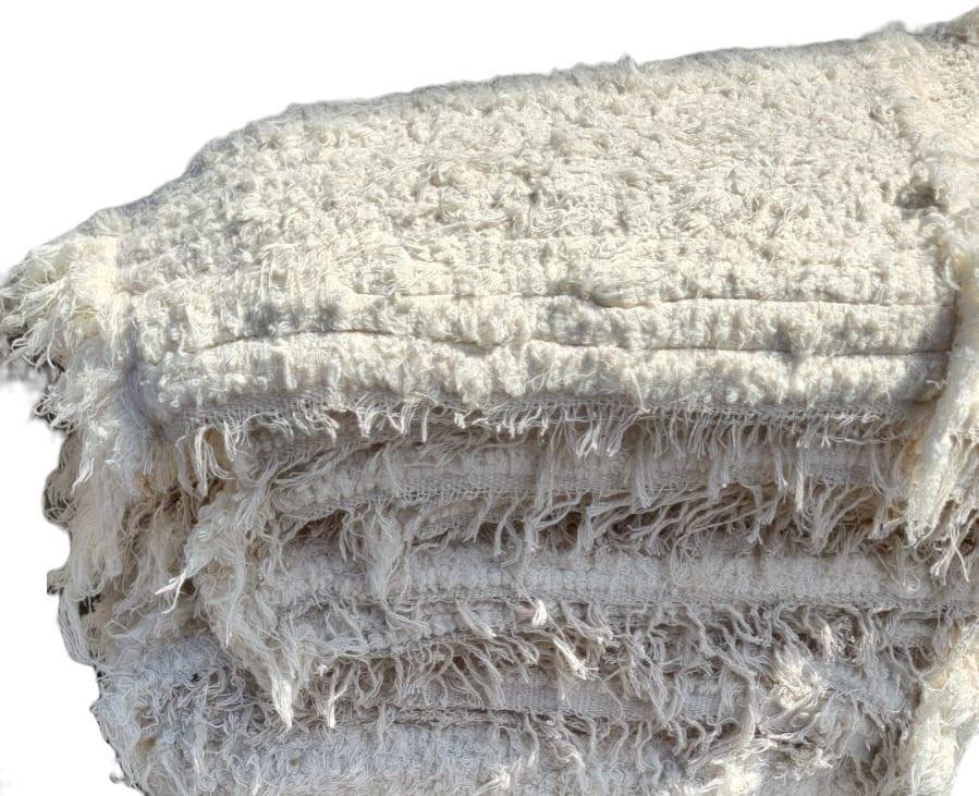 Passadeira Tapete Felpudo Boho Cru Artesanal 1,20x0,40 - 9