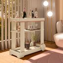 Ver imagem 2 de Carrinho Bar com Rodizios com Fita Metalizada Rose