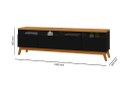 Ver imagem 3 de Rack ABS 1.80m Estilo Retrô Com Pés em Madeira e Puxadores em Couro Para TV Até 70'' 3 Portas Cor Na