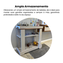 Ver imagem 7 de Carrinho Bar com Rodizios com Fita Metalizada Rose Bege/Off White