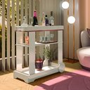 Ver imagem 1 de Carrinho Bar com Rodizios com Fita Metalizada Rose