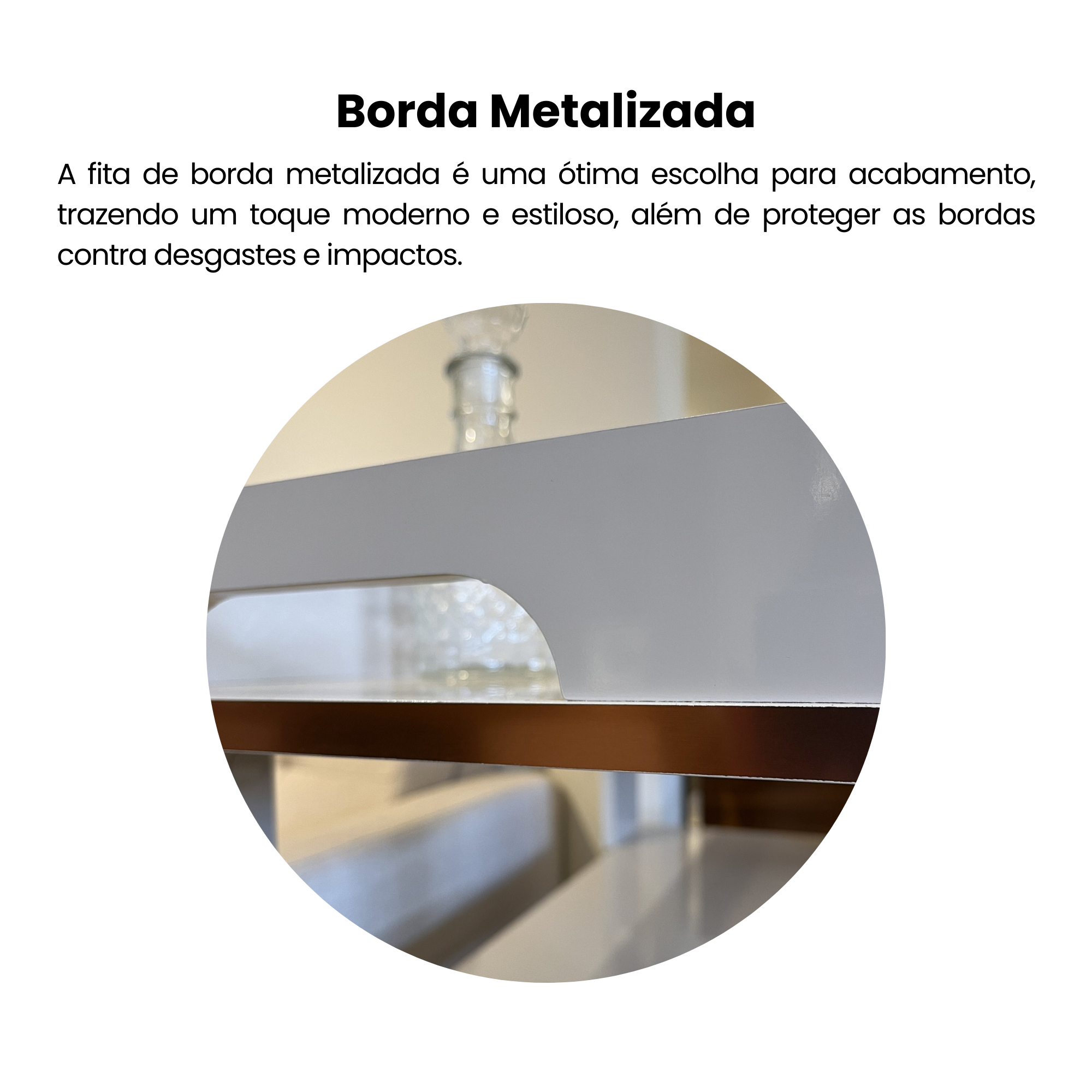 Carrinho Bar com Rodizios com Fita Metalizada Rose  - 5