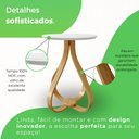 Ver imagem 3 de Mesa Lateral Redonda 100% MDF 60cm Rubi Branco