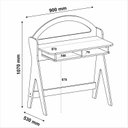 Ver imagem 4 de Escrivaninha Mesa Escritório com e Detalhe em Impressão Palha Juli 2 Nichos 90cm Carvalho e Menta