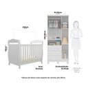 Ver imagem 4 de Quarto Bebê com Berço Minicama 3 em 1 e Guarda-Roupa 3 Portas 100% MDF Nina Espresso Móveis Branco