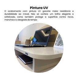 Escrivaninha com 2 Nichos e Detalhe em Impressão Palha Juli - 11