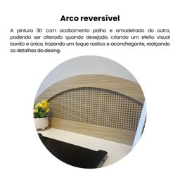 Escrivaninha com 2 Nichos e Detalhe em Impressão Palha Juli - 8