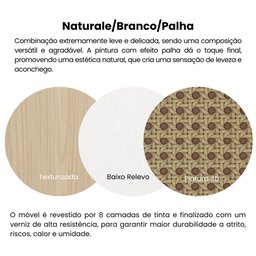 Escrivaninha com 2 Nichos e Detalhe em Impressão Palha Juli - 20