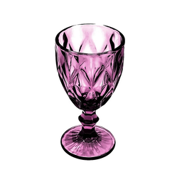Jogo de Taças de Vidro para Água Suco Vinho Diamond Conjunto de Taça Mesa Posta 325ml 6 Unidades - L - 6