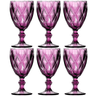 Jogo de Taças de Vidro para Água Suco Vinho Diamond Conjunto de Taça Mesa Posta 325ml 6 Unidades - L - 1