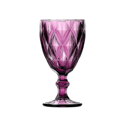 Jogo de Taças de Vidro para Água Suco Vinho Diamond Conjunto de Taça Mesa Posta 325ml 6 Unidades - L - 5