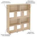 Ver imagem 5 de Estante de Livros 91CMX109CM 10 Nichos Book Bege/Marrome