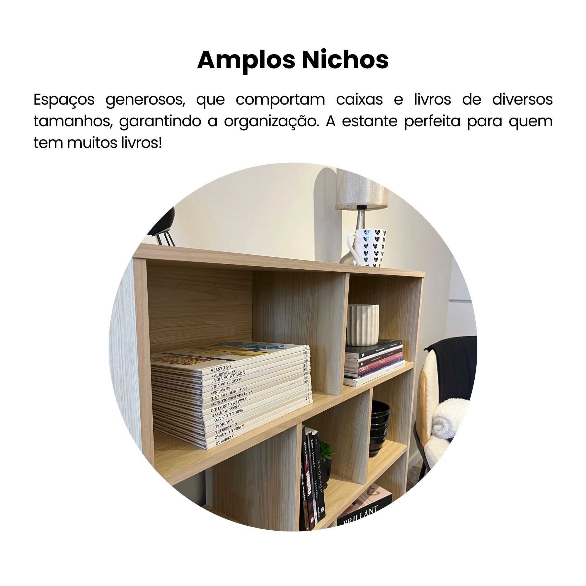 Estante para Livros com 10 Nichos 109cmx91cm Book - 7