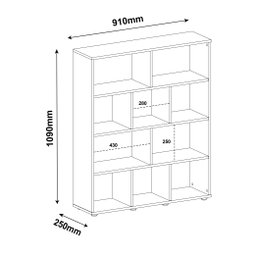 Estante para Livros com 10 Nichos 109cmx91cm Book - 4