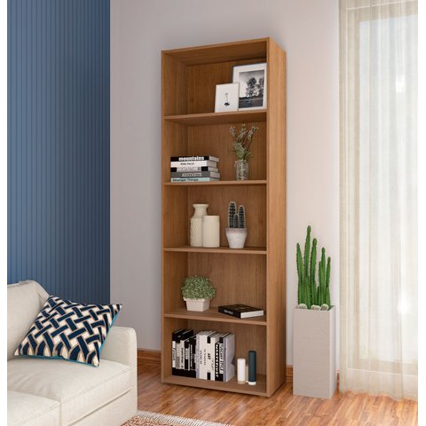 Estante de Livros 60CMX180CM 5 Prateleiras Multy Marrom/Cinamomo