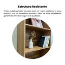 Ver imagem 6 de Estante de Livros 60CMX180CM 5 Prateleiras Multy Marrom/Cinamomo