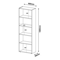 Estante para Livros 5 Prateleiras 180cmx60cm Multy - 4