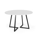 Ver imagem 1 de Mesa de Jantar Redonda Industrial 120cm 4 a 6 Lugares Rigo MDF Branco - Straub Web