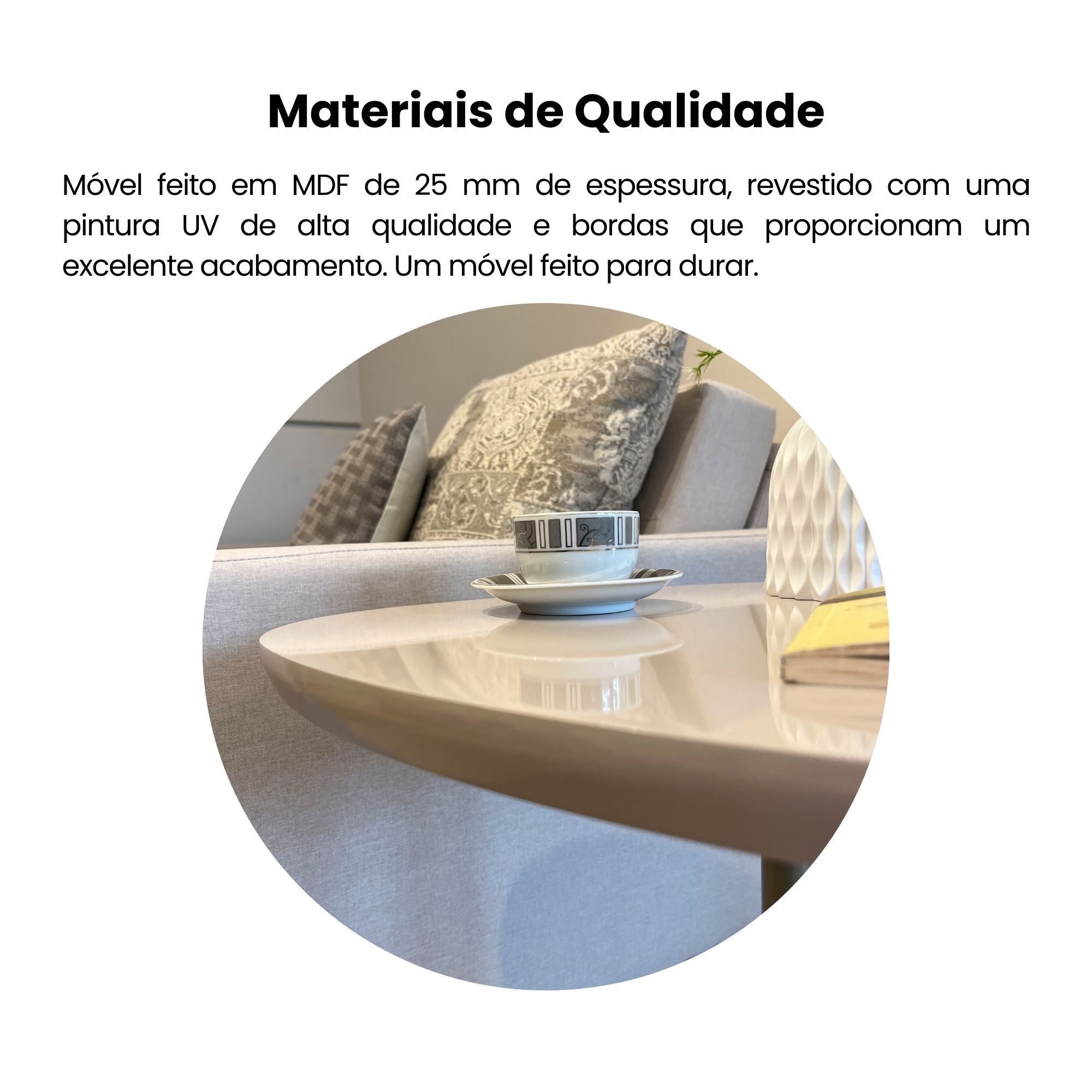 Mesa de Apoio Haste Metálica Dourada Brilhante Chic - 15