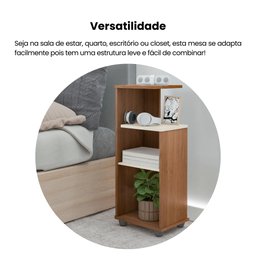 Mesa Lateral de Apoio com Prateleiras Bis - 8