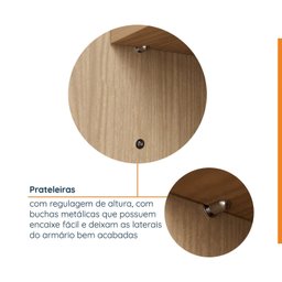 Guarda-roupa Modulado Joy 3 Peças Canto, Nicho com 2 Gavetas e Sapateira CabeCasa MadeiraOriginals - 10