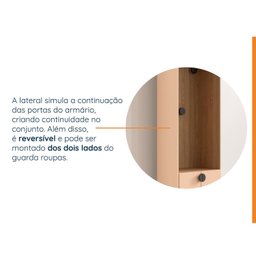 Guarda-roupa Modulado Joy 3 Peças Canto, Nicho com 2 Gavetas e Sapateira CabeCasa MadeiraOriginals - 12