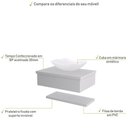 Ver imagem 4 de Conjunto Bancada C-cuba L42 e Prateleira Metrópole 605 Perffect Acetinado Branco Chess