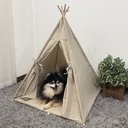 Ver imagem 2 de Cabana Pet Camping Cachorro Gato - Algodão Liso - 70x70x84cm - Marrom amarelado