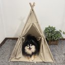 Ver imagem 5 de Cabana Pet Camping Cachorro Gato - Algodão Liso - 70x70x84cm - Marrom amarelado
