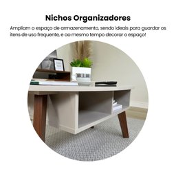 Mesa de Centro com Tampo Oval e Pés em MDF Diva - 6