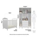 Ver imagem 3 de Quarto Bebê com Berço Minicama 3 em 1 e Guarda Roupa 4 Portas 100% MDF Nina Espresso Móveis Branco