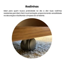Mesa de Centro Retangular Tampo em Tamburato 50mm com Rodizios Dunas - 7