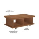 Ver imagem 5 de Mesa de Centro Retangular Tampo em Tamburato 50mm com Rodizios Dunas Marrom