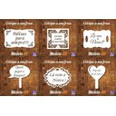 Ver imagem 1 de Kit 5 placas de Casamento Branco Personalizada