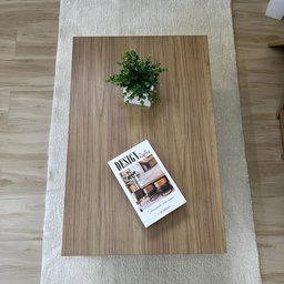 Mesa de Centro Retangular Tampo em Tamburato 50mm com Rodizios Dunas - 17